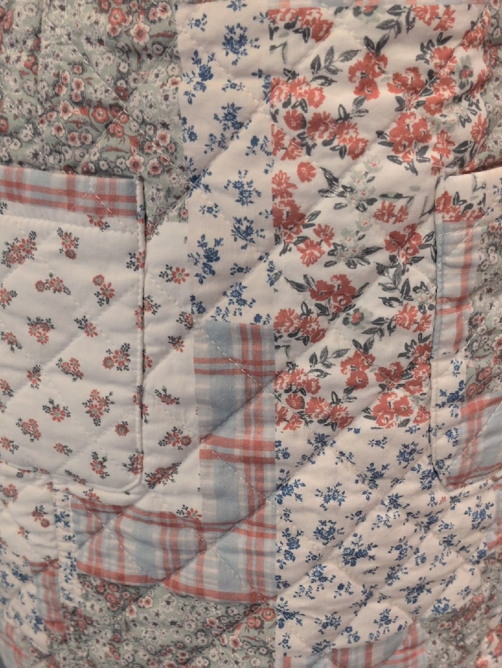 Rockin'C Ditzy Quilted Floral Plaid Mini Skirt Cottagecore Grandmacore Feminine - Picture 2 of 13